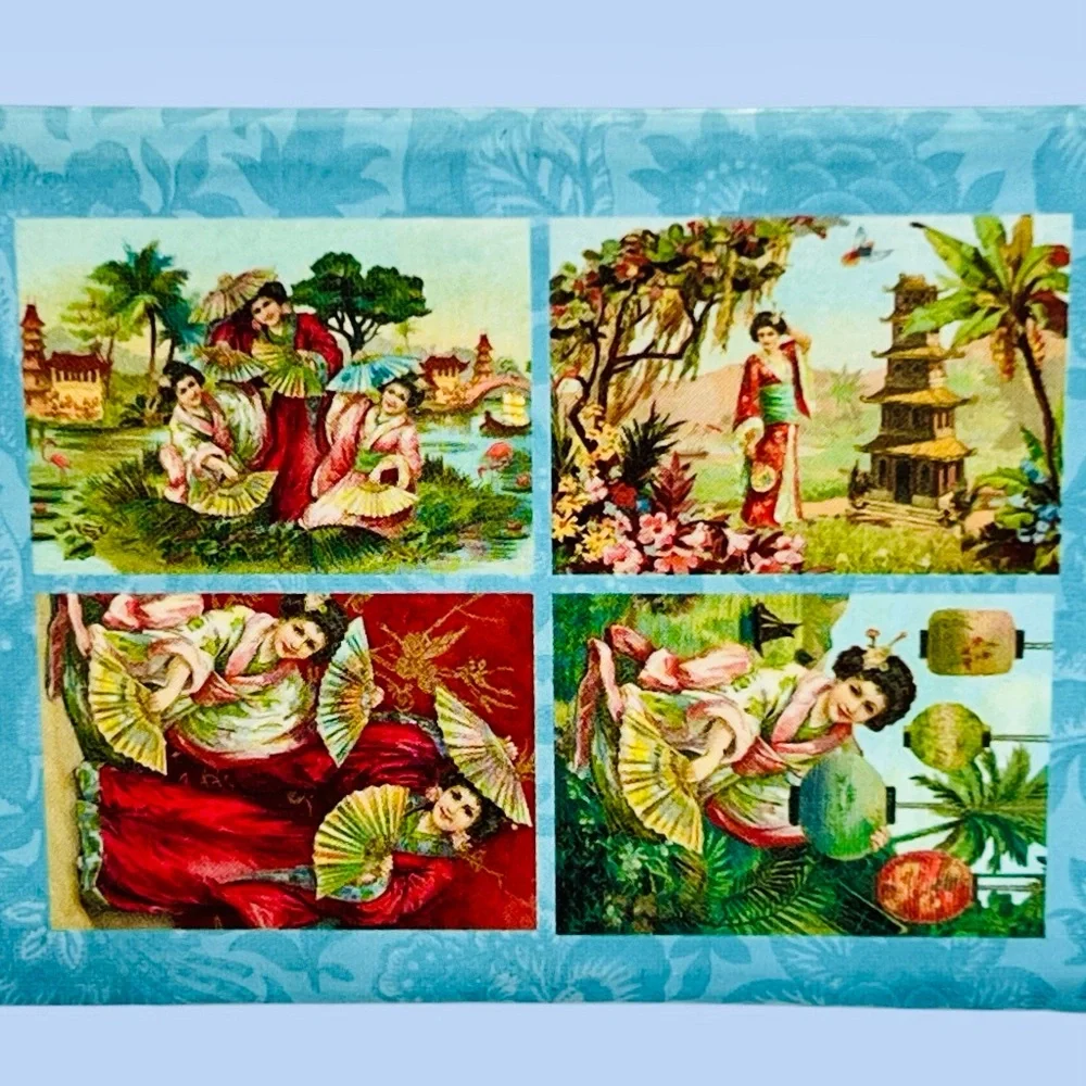 Punch Studio Stationery Set 16 Blank Cards & Envelopes Keepsake Box Sealed Asian